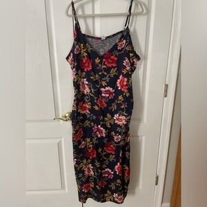 Floral midi slip dress